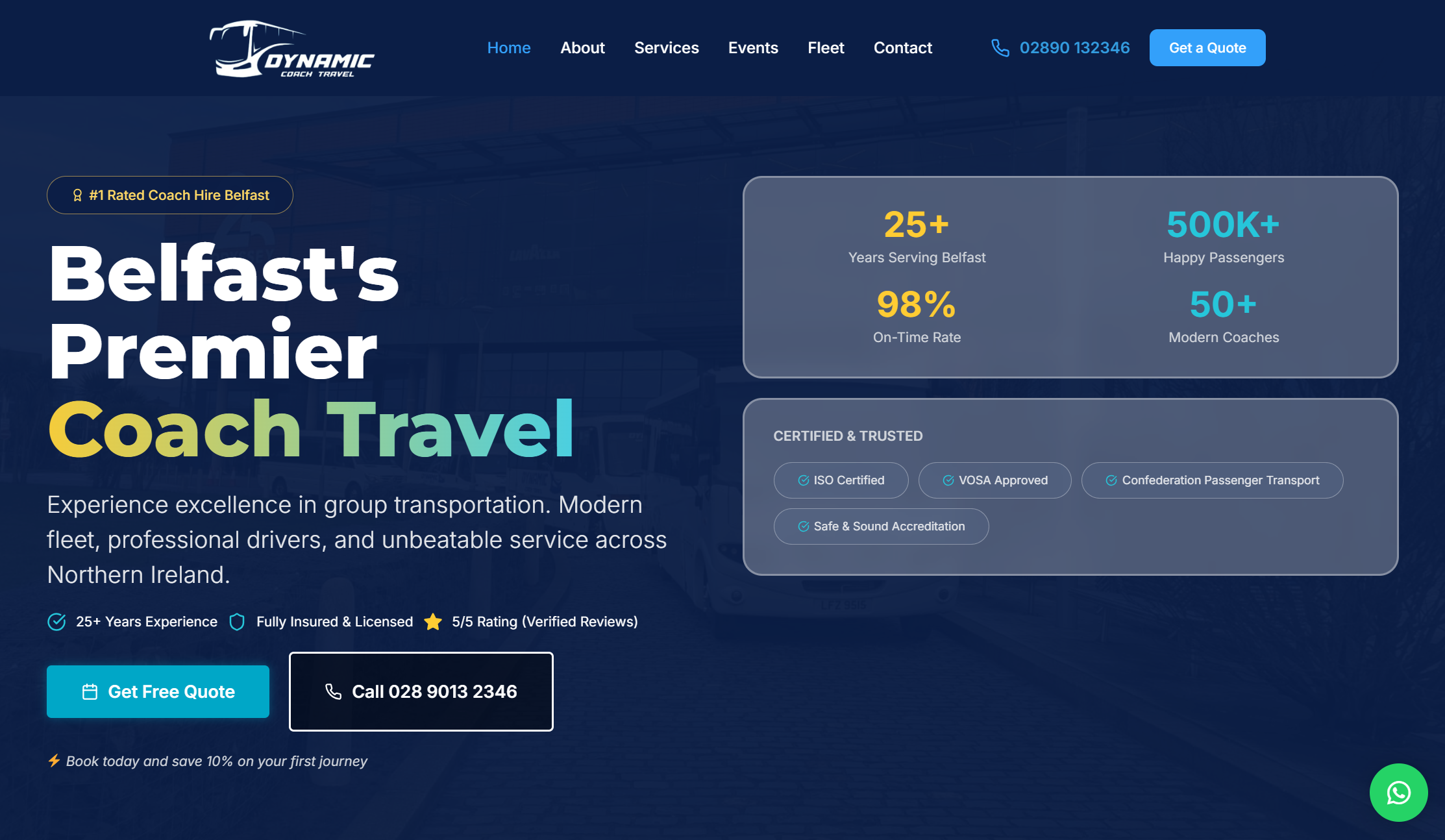 Dynamic Coach Travel website